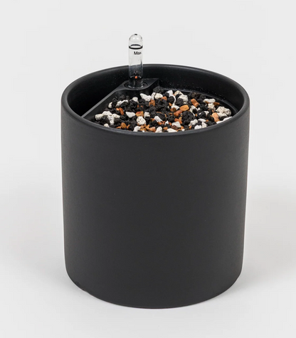 Large ceramic self watering planter - White