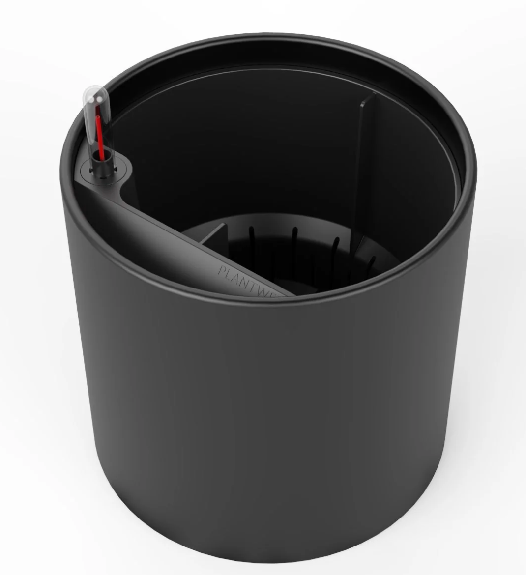 Large ceramic self watering planter - Black